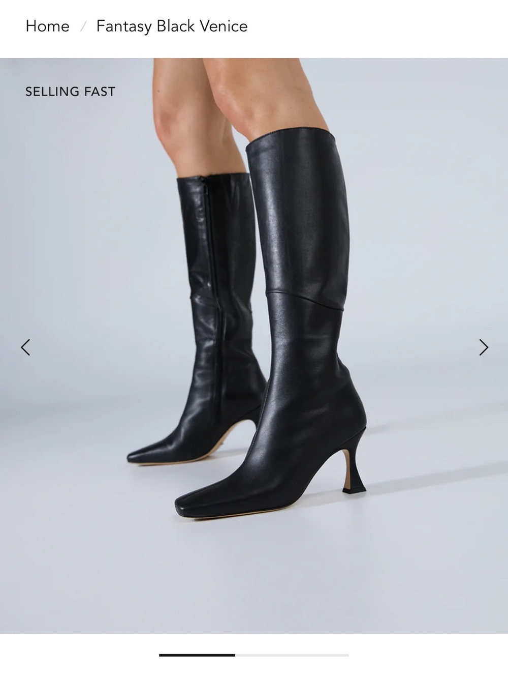 Tony Bianco Black Leather Knee-High Heeled Boots